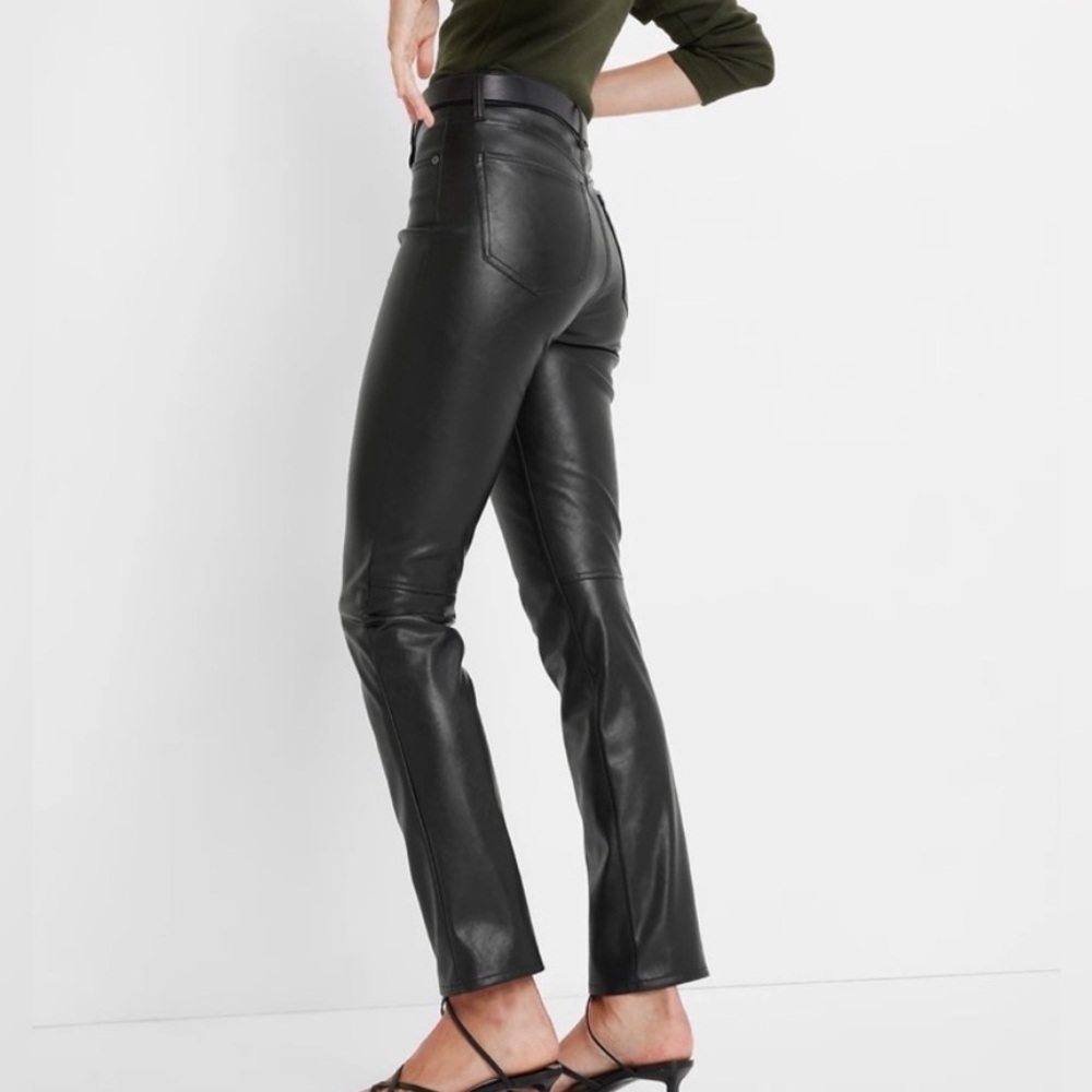 High Rise Faux Leather Vintage Slim Pants from GAP 25 petite